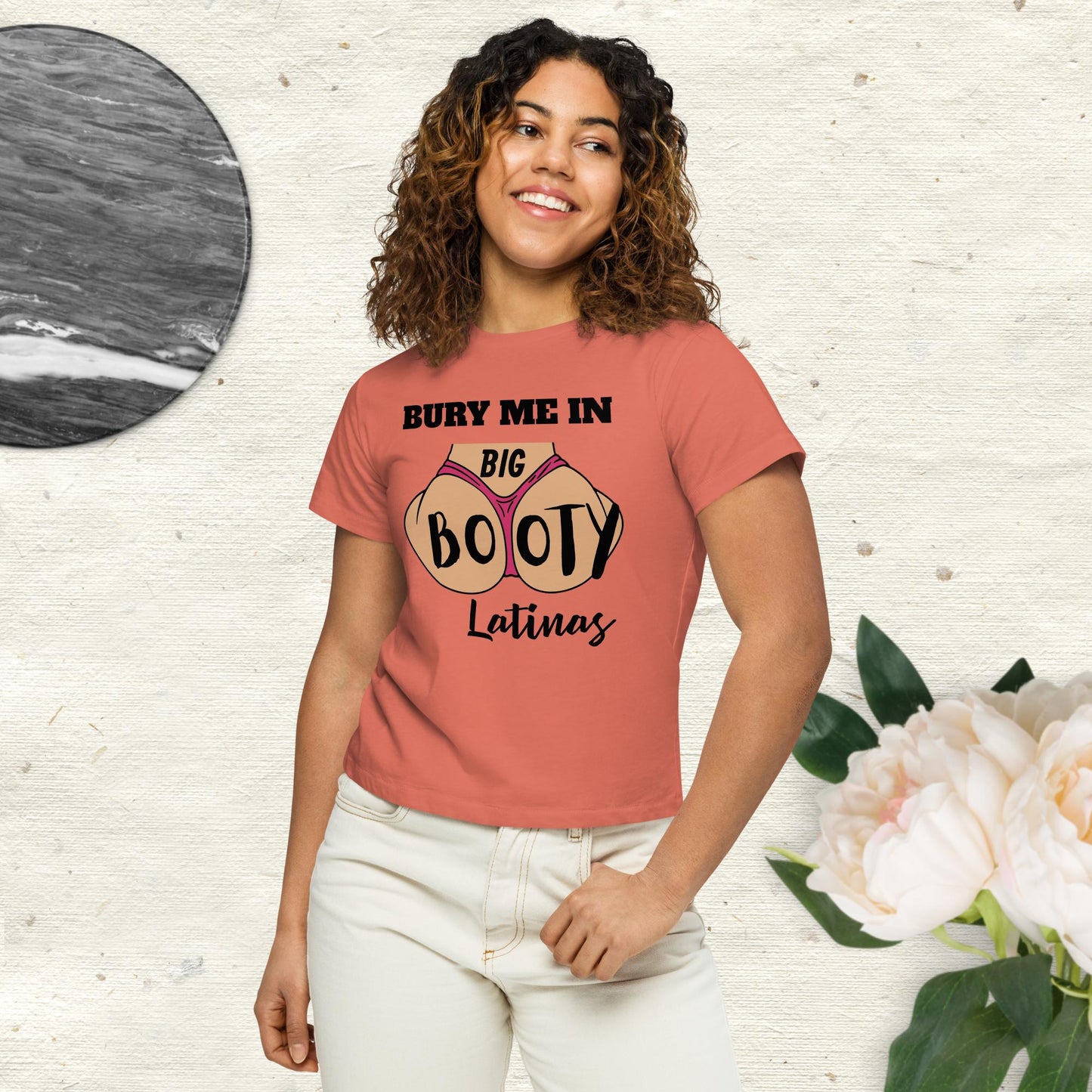 Bury Me In Big Booty Latina's © - 100% Cotton Premium Women’s high-waisted t-shirt