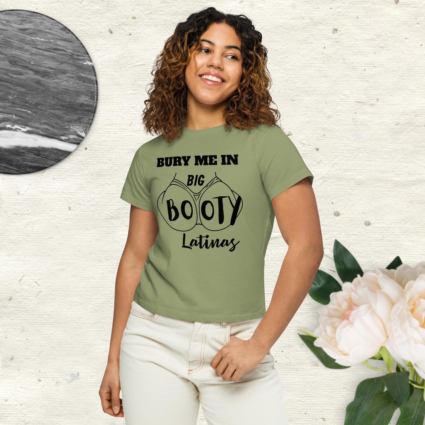 Bury Me In Big Booty Latina's © - 100% Cotton Premium Women’s high-waisted t-shirt