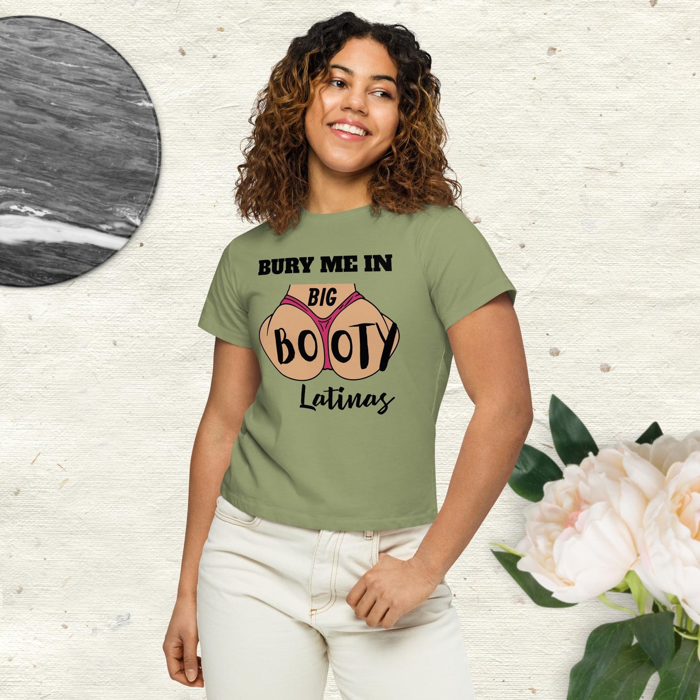Bury Me In Big Booty Latina's © - 100% Cotton Premium Women’s high-waisted t-shirt