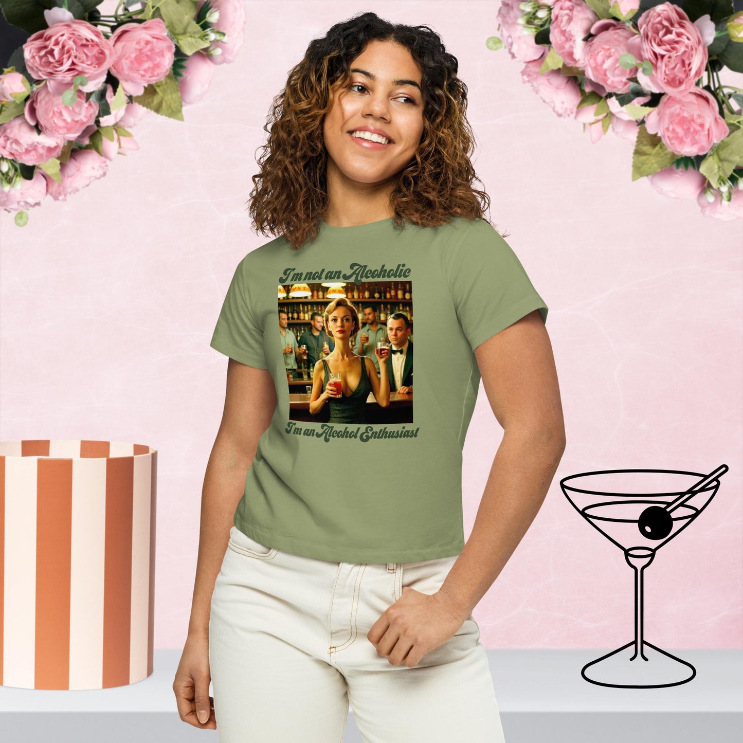 Not An Alcoholic - Women’s high-waisted 100% Premium Cotton T-Shirt