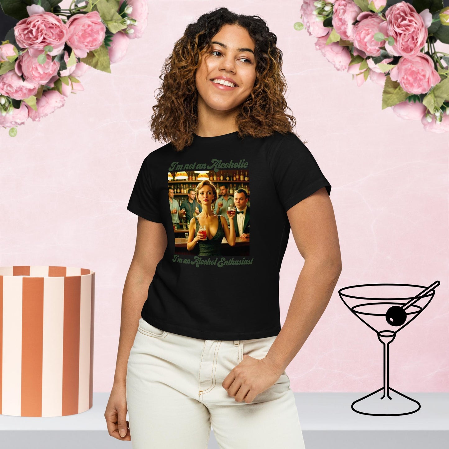 Not An Alcoholic - Women’s high-waisted 100% Premium Cotton T-Shirt