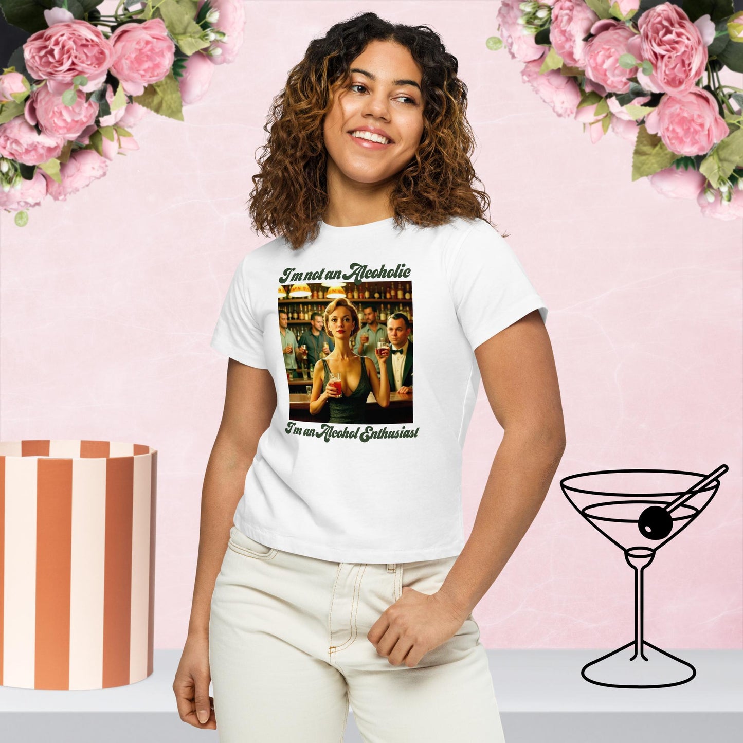 Not An Alcoholic - Women’s high-waisted 100% Premium Cotton T-Shirt